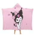 thumbnail image 1 of Kuromi Wearable Blankets Hooded Soft Hoodie Blanket Winter Warm Throw Blankets Cape 40"x50", 1 of 8