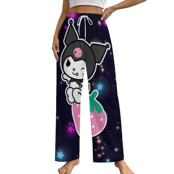 Kuromi Women Pajama Pants Causal Comfy Lounge Sleep Bottoms Loose Yoga Pants Print Sleepwear S