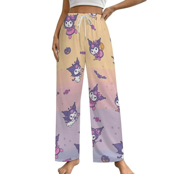 Kuromi Women Pajama Pants Causal Comfy Lounge Sleep Bottoms Loose Yoga Pants Print Sleepwear S