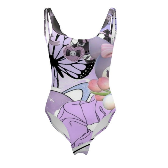 Kuromi Women's One-Piece Coverage Swimsuit M