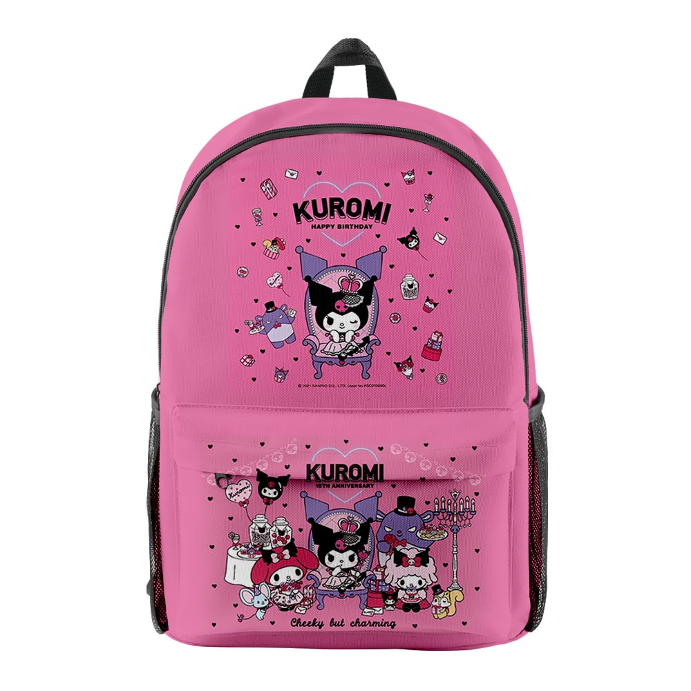 Kuromi Zip Pack Students Backpack Man/Woman Zipper Bag Zip Backpack