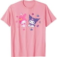 thumbnail image 1 of Kuromi and My Melody Berries DTG Print Unisex T-Shirt,Light Pink Color,Size XL, 1 of 5