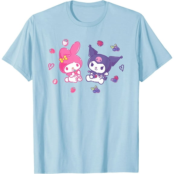 Kuromi and My Melody Berries DTG Print Unisex T-Shirt