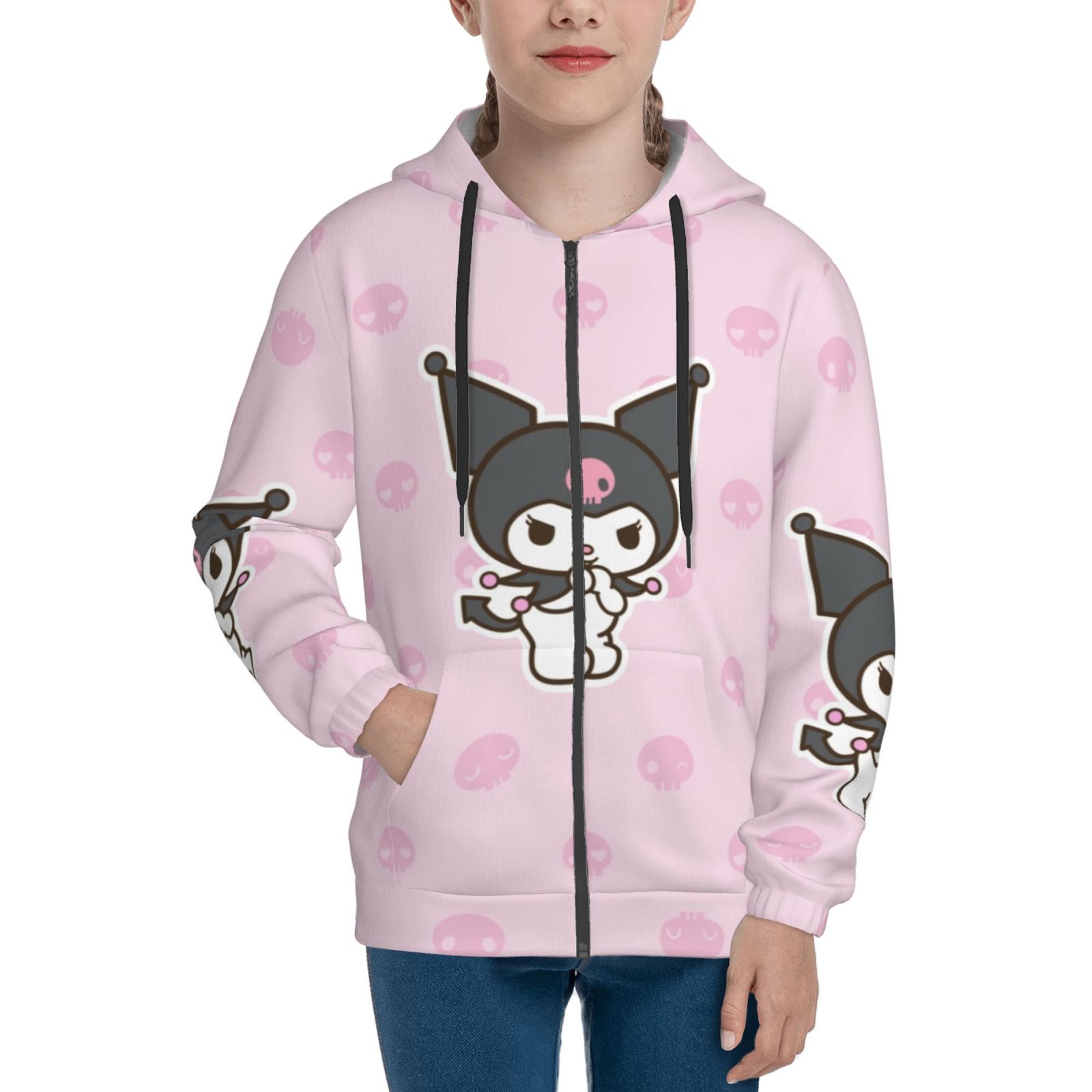 Kuromi and My Melody Hoodie 3D Print Pullover Hooded Long Sleeve 