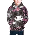 thumbnail image 1 of Kuromi and My Melody Hoodie 3D Print Pullover Hooded Long Sleeve Sweatshirts Tops Blouse with Pocket for Boys Girls X-Large, 1 of 7