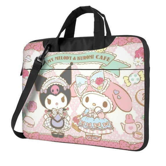 Kuromi and My Melody Laptop Bag, 14 inch Computer Bag Messenger Shoulder Bag Carrying Case for Laptop or Tablet
