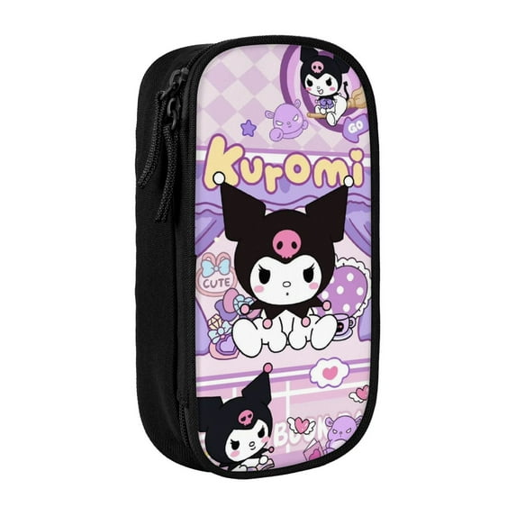 Kuromi and My Melody Large Pencil Case, Durable Pencil Pouch with Big Capacity, Minimalist Portable Stationery Bag, Aesthetic Zipper Pencil Box