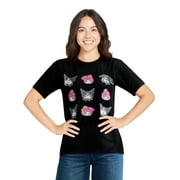 Kuromi and My Melody Women’s Graphic Tee with Short Sleeves, Sizes XXS-XXL