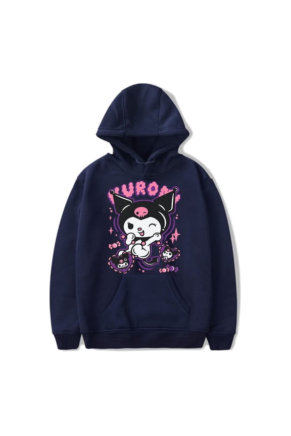 Kuromi merch Anime Onegai My Melody Hooded Drawstring Pocket Sweatshirt Men/women harajuku Pullover