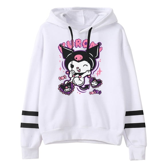 Kuromi merch Anime Onegai My Melody  hooded  drawstring pocketless  sweatshirt men/women pullover