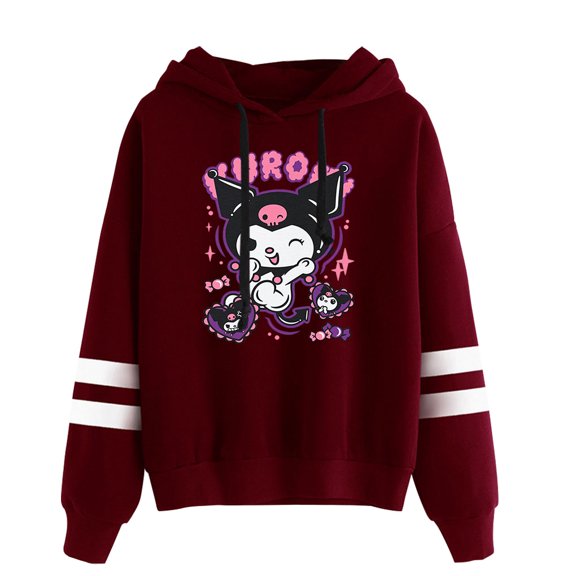 Kuromi merch Anime Onegai My Melody  hooded  drawstring pocketless  sweatshirt men/women pullover