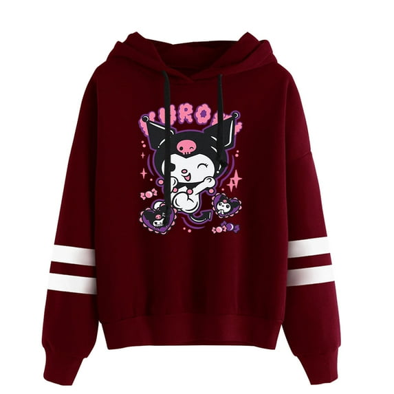 Kuromi merch Anime Onegai My Melody hooded drawstring pocketless sweatshirt men/women pullover