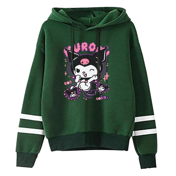 Kuromi merch Anime Onegai My Melody hooded drawstring pocketless sweatshirt men/women pullover