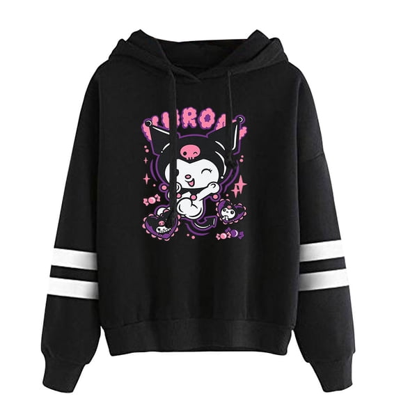Kuromi merch Anime Onegai My Melody  hooded  drawstring pocketless  sweatshirt men/women pullover