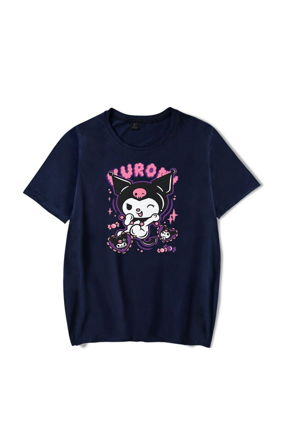 Kuromi merch Anime Onegai My Melody tshirt crewneck short sleeve tshirt men/women harajuku  tops