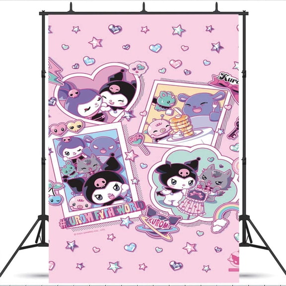 Kuromi school Backdrop Background Banner Birthday Party Supplies Taspestry Wall Decor Poster Lover