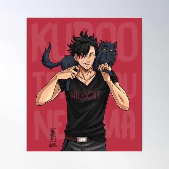 Kuroo Wild Cat Poster Wall Art, Modern Wall Decor For Living Room Bedroom, 12x18 UNFRAMED