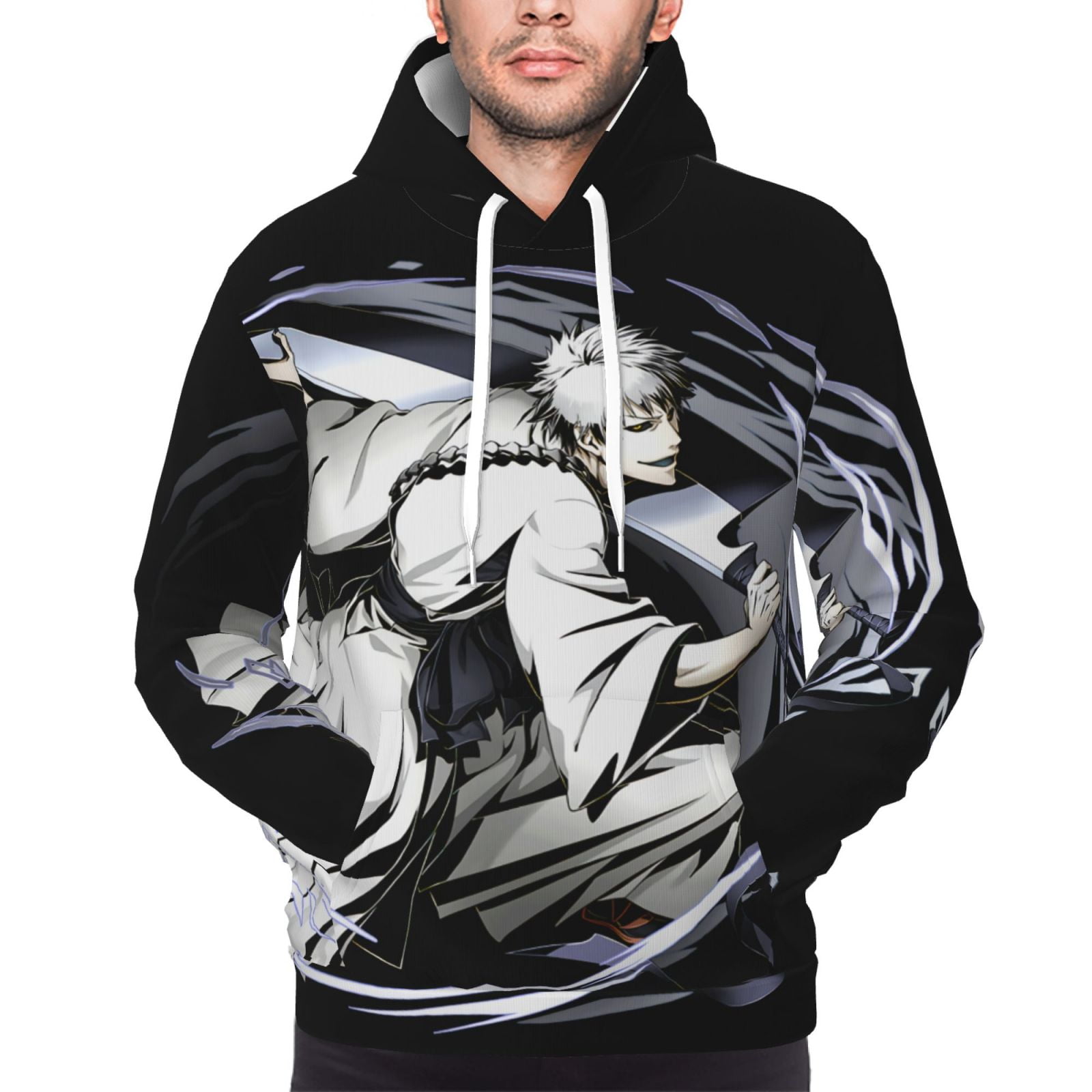 Kurosaki Ichigo Bleach Mens Hoodie Fleece Hoodie Anime Oversize