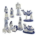 thumbnail image 1 of Kurt Adler 11-Piece Porcelain Delft Blue Nativity Set, 1.97"–6.7" – Holiday Christmas Figurines, 1 of 5