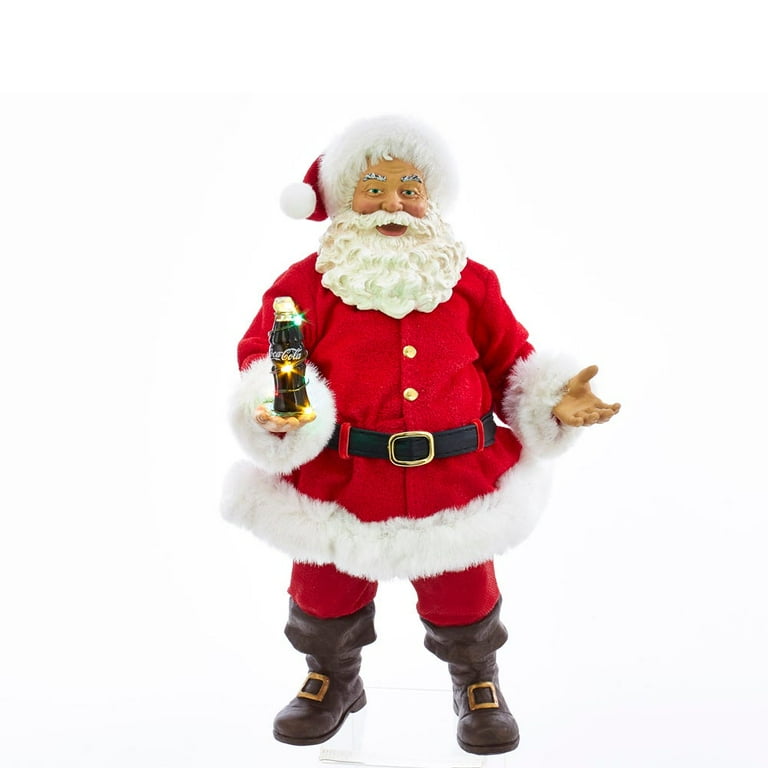 Kurt Adler 10.5-Inch Coca-Cola® Santa with LED Bottle Table Piece