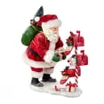 thumbnail image 1 of Kurt Adler 10.5-Inch Fabriché Santa Checking Mail, 1 of 4