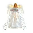 thumbnail image 1 of Kurt Adler 10-Inch Battery-Operated Silver and White Fairy Lighted Angel Tree Topper, 1 of 7