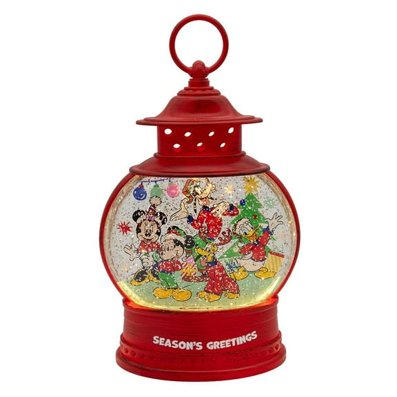 Disney DN8251 10 in. Battery Operated USB LED Lighted Lantern with Spinning Glitter Water