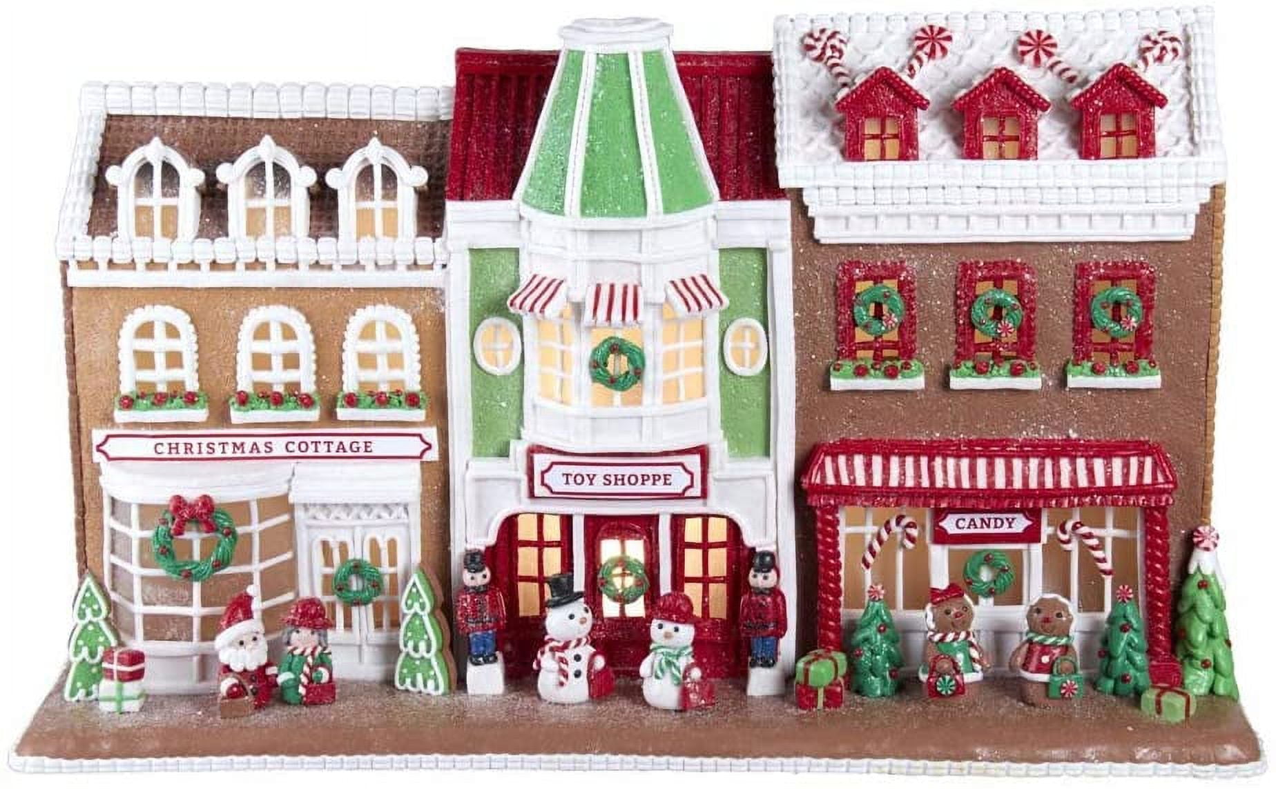 Kurt Adler 10-Inch Gingerbread Santa Village Stores with LED Lights ...