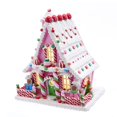 thumbnail image 1 of Kurt Adler 10-Inch Pink Battery-Operated Candy LED Gingerbread House Table Piece, 1 of 5