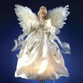 thumbnail image 1 of Kurt Adler 10/L Ivory/Gold Angel Tree Topper, 1 of 9