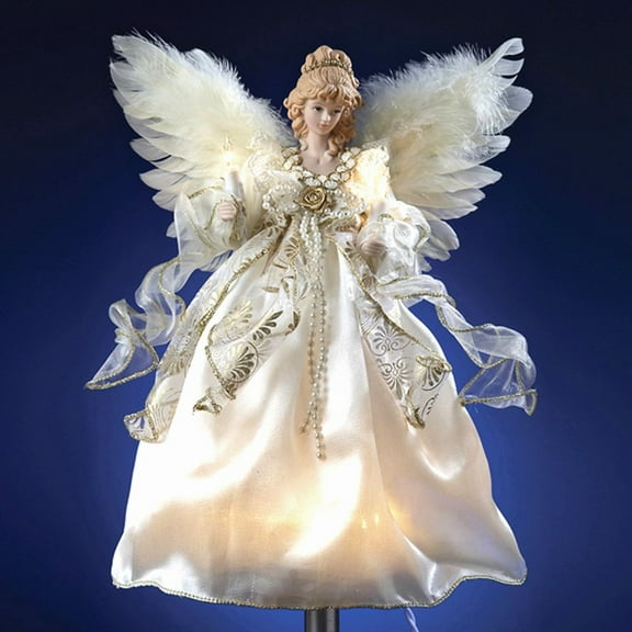 Kurt Adler 10/L Ivory/Gold Angel Tree Topper