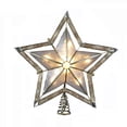 thumbnail image 1 of Kurt S. Adler 10 Light  5 Point Large Star with Smoke Capiz Treetop, 10 in, White, 1 of 4