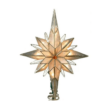 Kurt Adler 10-Light 10-Inch Capiz Classical Multi-Pointed Bethlehem Star Treetop