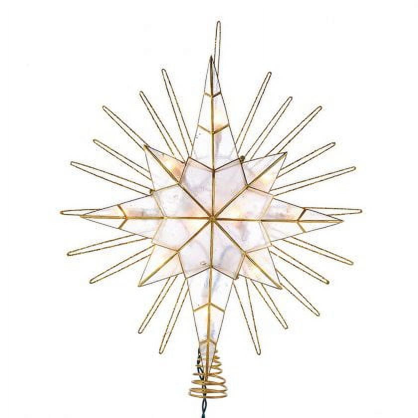Gold Glitter Metal Stellular Christmas Tree Topper