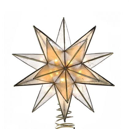 Kurt Adler 10-Light 15-Point Star Capiz Treetop