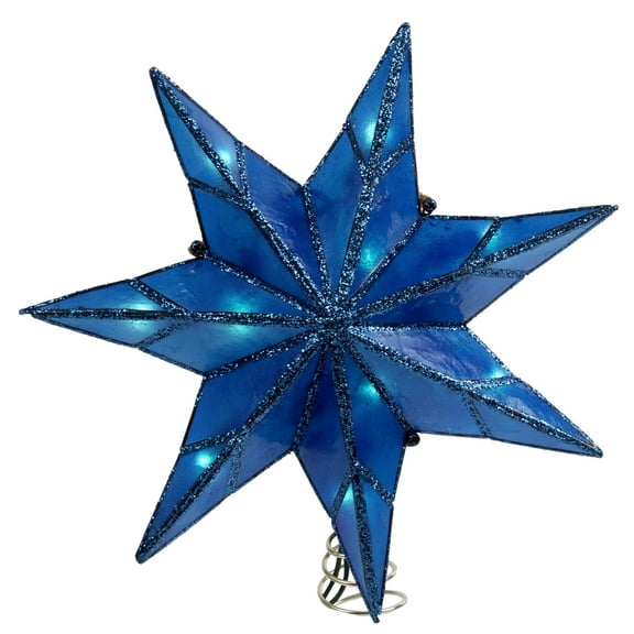 Kurt Adler 10-Light 7-Point Blue Capiz Star Treetop
