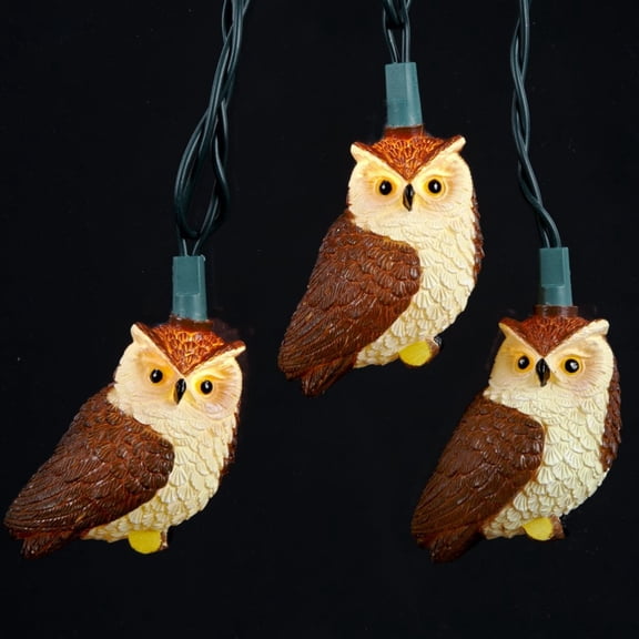 Kurt Adler 10-Light Brown Owl String Lights Whimsical Holiday Dcor