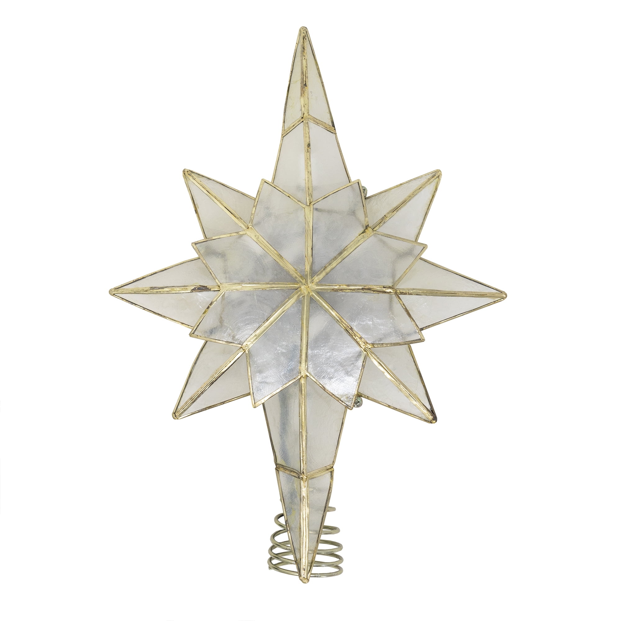Gold and Clear Metal Star Tree Topper with Lights