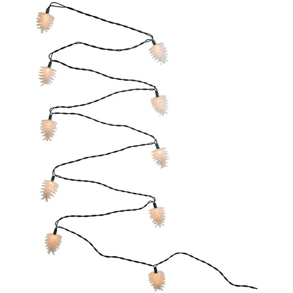 Kurt S. Adler 10-Light Clear Pinecone Light Set, 30 Inch Lead Wire, Clear