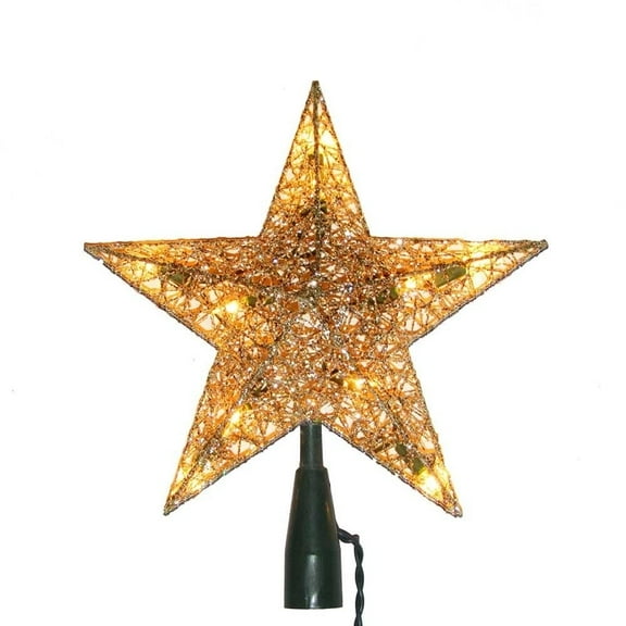 Kurt Adler 10-Light Gold Wire Treetop, 9-Inch