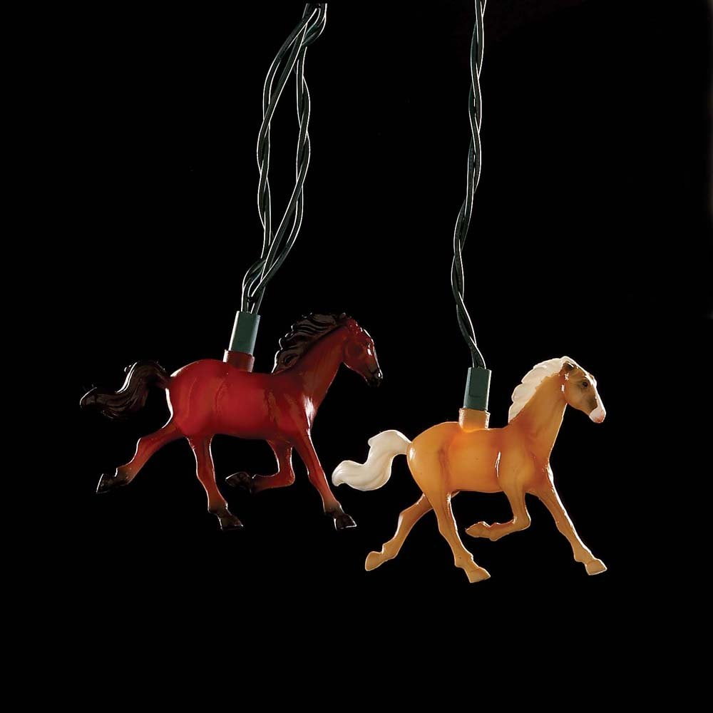 Kurt Adler 10-Light Running Horse Indoor/Outdoor Light Set