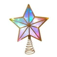 thumbnail image 1 of Kurt Adler 11.5-Inch UL 20-Light Multicolor Fairy Twinkle LED Gold Glitter 5-Point Star Tree Topper, 1 of 9