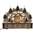 thumbnail image 1 of Kurt Adler 11-Inch Battery-Operated Light-Up Wooden Nativity Scene with Candles, 1 of 2
