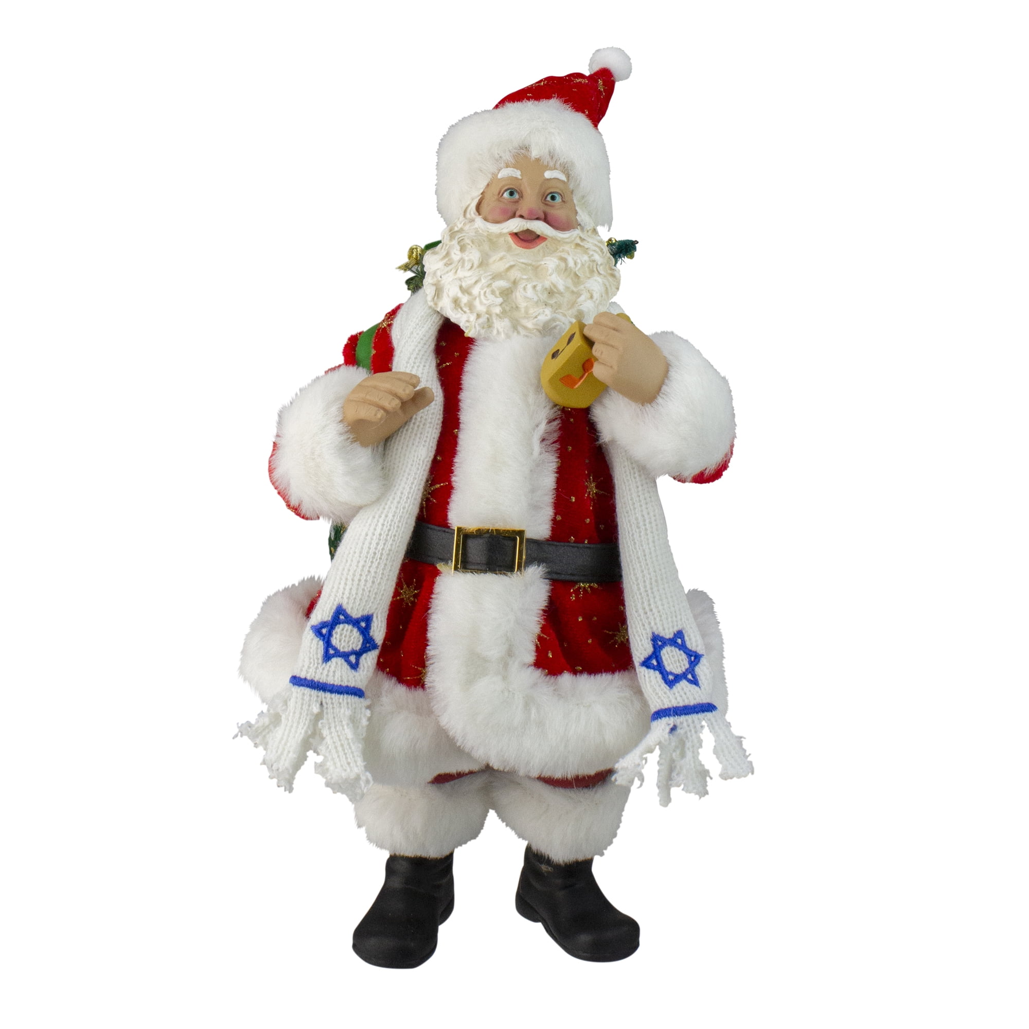 Kurt Adler 11-Inch Fabriché Santa Holding Dreidel - Walmart.com