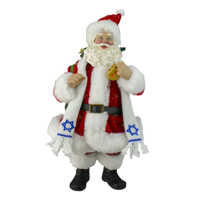 Kurt Adler 11-Inch Fabriché Santa Holding Dreidel - Walmart.com