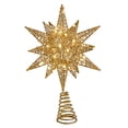 thumbnail image 1 of Kurt Adler 11-Inch Pre-Lit Twinkling LED 60-Light Gold Starburst Tree Topper, 1 of 4