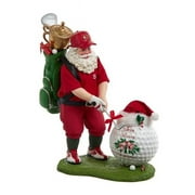 Kurt Adler 11-inch Fabrich  Golfer Santa with Oversized Golf Ball