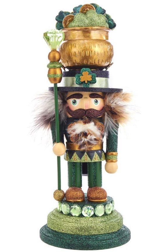 KSA 20" Leprechaun Holding an Emerald Gem Christmas Nutcracker
