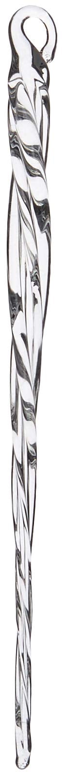 Clear Glass Icicle Ornament Set, 3.5 Inch, 12 Pieces