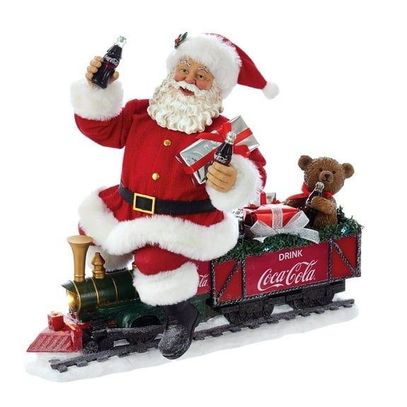 Kurt S. Adler Coca-Cola Battery-Operated Santa Train with LED Garland, 13.25 Inch, Red